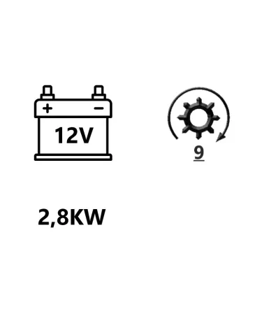 Rozrusznik silnika XINCHAI A498BPG (12V/2.8KW)