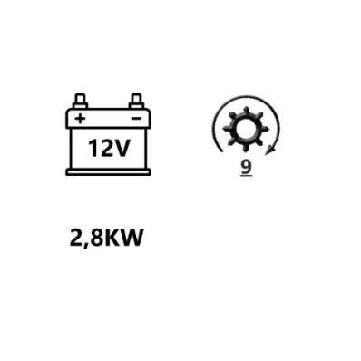 Rozrusznik silnika XINCHAI A498BPG (12V/2.8KW)