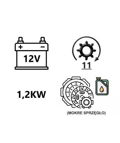 Rozrusznik silnika MITSUBISHI 4G64 8V (SPRZĘGŁO MOKRE)