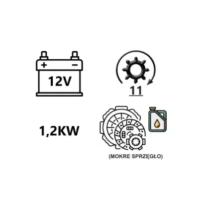 Rozrusznik silnika MITSUBISHI 4G33 (SPRZĘGŁO MOKRE)