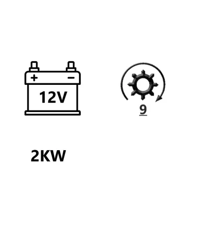 Rozrusznik silnika NISSAN TD27 (12V/2KW)