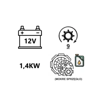 Rozrusznik silnika GM 4181 (12V/1.4KW) (SPRZĘGŁO MOKRE)