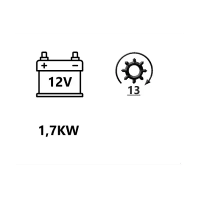 Rozrusznik silnika MITSUBISHI S3Q2 (12V/1.7KW)