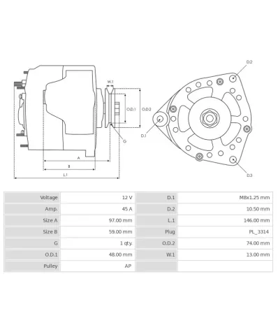 Alternator silnika TOYOTA 13Z