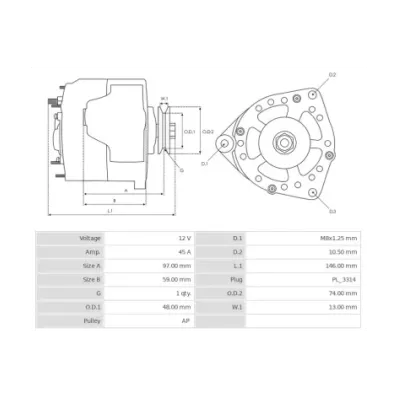 Alternator silnika TOYOTA 15Z