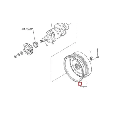 Wieniec koła zamachowego silnika MITSUBISHI S3L2 - TYP B