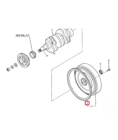 Wieniec koła zamachowego silnika MITSUBISHI S3L - TYP B