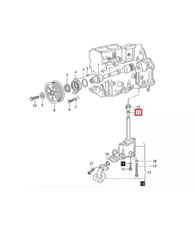 Tuleja pompy oleju VOLKSWAGEN (VW) ADF - DOLNA