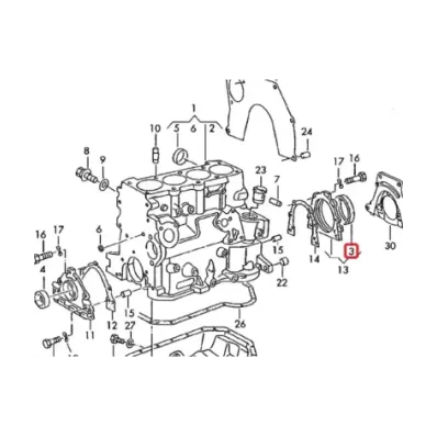 Uszczelniacz wału korbowego (obrotowy) VOLKSWAGEN (VW) ADF - BEZ OBUDOWY