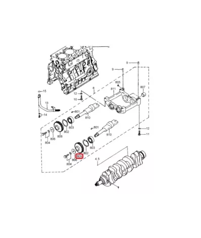 Koło rozrządu MITSUBISHI S4S-DT - wałek balansowy