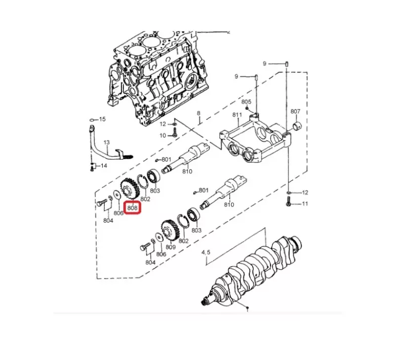 Koło rozrządu MITSUBISHI S4S-DT - wałek balansowy