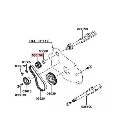Koło rozrządu MITSUBISHI 4G63 8V - wałek balansowy (małe)