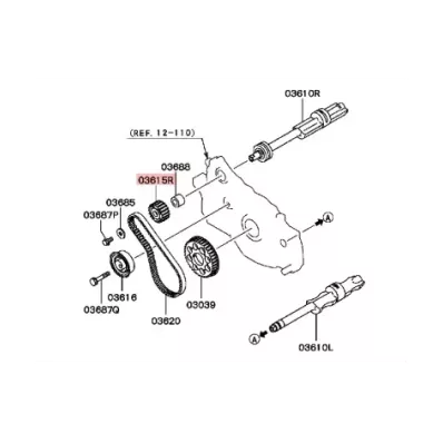 Koło rozrządu MITSUBISHI 4G64 8V - wałek balansowy (małe)