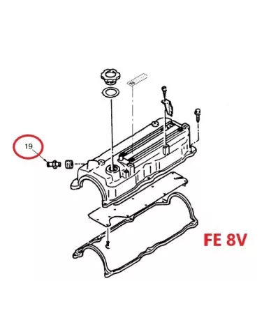 Odpowietrznik (zawór ciśnieniowy PVC) pokrywy zaworów MAZDA FE 8V