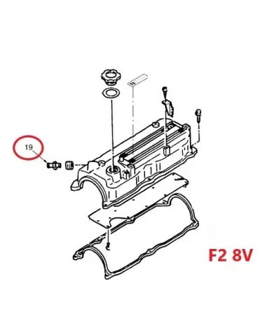 Odpowietrznik (zawór ciśnieniowy PVC) pokrywy zaworów MAZDA F2 8V