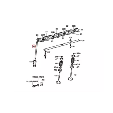 Laska popychacza zaworu TOYOTA 4Y