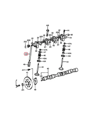 Laska popychacza zaworu TOYOTA 5K