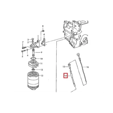 Prowadnica miarki poziomu oleju VOLKSWAGEN (VW) ADF - DOLNA