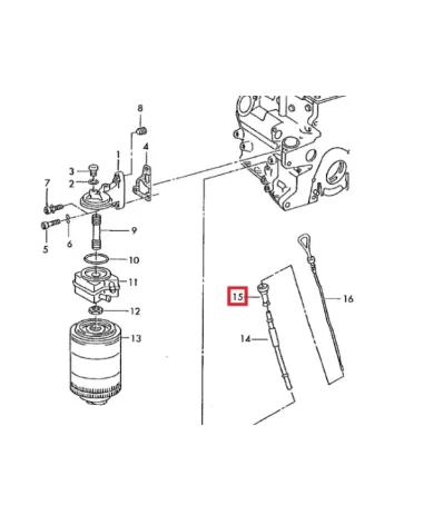 Prowadnica miarki poziomu oleju VOLKSWAGEN (VW) ADF - GÓRNA