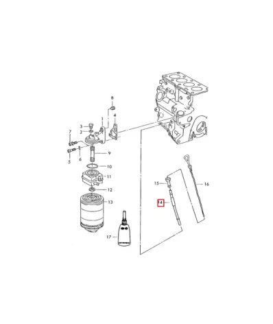 Prowadnica miarki poziomu oleju (bagnetu) VOLKSWAGEN (VW) ADG - DOLNA
