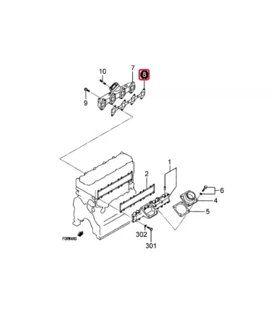 Uszczelka kolektora wydechowego MITSUBISHI S4S-DT
