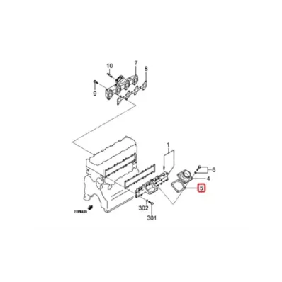 Uszczelka kolektora-tłumik MITSUBISHI S4S