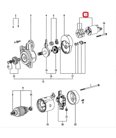 Automat (elektromagnes) rozrusznika silnika MITSUBISHI S3L2 - wózek widłowy -6