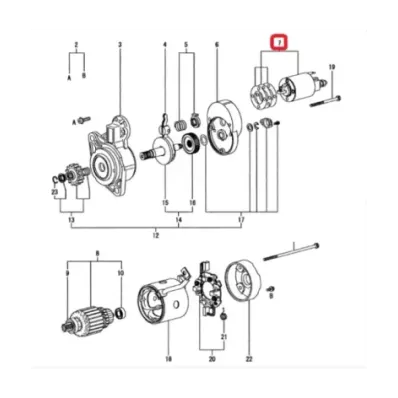 Automat (elektromagnes) rozrusznika silnika MITSUBISHI S3L2 - wózek widłowy -6