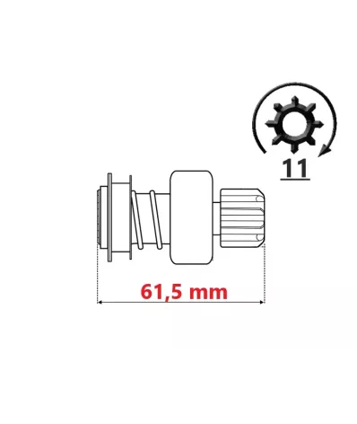 Bendiks (zębatka) rozrusznika silnika GM 3.0L