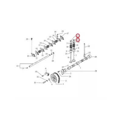 Zabezpieczeni (zamek) zaworu głowicy NISSAN K21