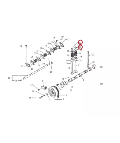 Zabezpieczeni (zamek) zaworu głowicy NISSAN K25