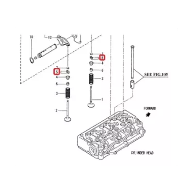 Zabezpieczenie (zamek) zaworu głowicy MITSUBISHI S3L