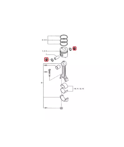 Zabezpieczenie sworznia tłoka MITSUBISHI S4S-DT