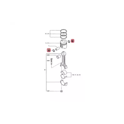 Zabezpieczenie sworznia tłoka MITSUBISHI S4S-DT
