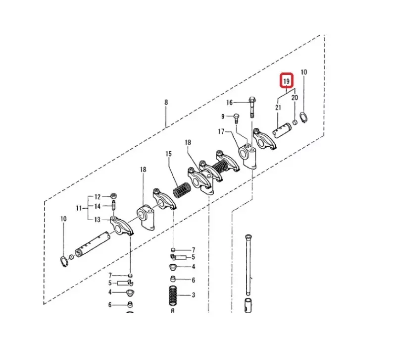 Wałek dźwigni (dźwigienek) zaworu MITSUBISHI S3L2