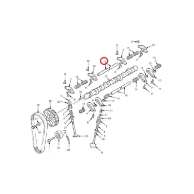 Wałek dźwigni (dźwigienek) zaworu ssący MAZDA FE 8V