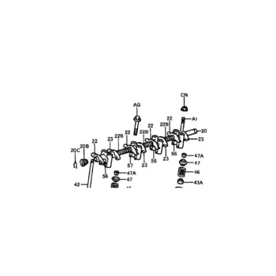 Wałek dźwigni (dźwigienek) zaworu + dźwignie (dźwigienki) MAZDA FE 8V