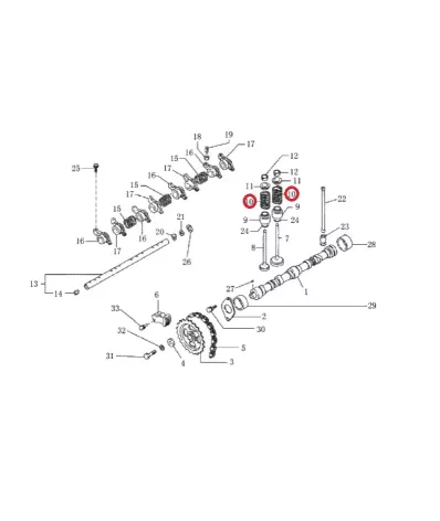Sprężyna zaworu głowicy NISSAN K21