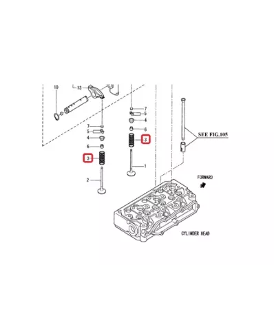 Sprężyna zaworu głowicy MITSUBISHI S3L
