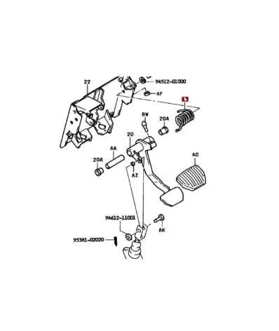 Sprężyna pedału hamulca TOYOTA Seria: 6 / 7