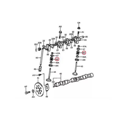 Sprężyna zaworu głowicy TOYOTA 5K