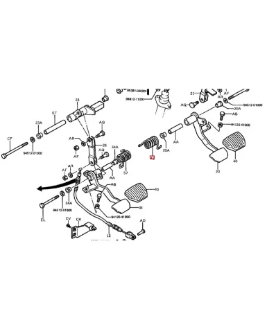 Sprężyna pedału hamulca TOYOTA Seria: 5 / 6