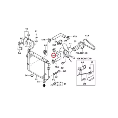 Przewód (wąż) chłodnicy silnika TOYOTA 5K - GÓRNY