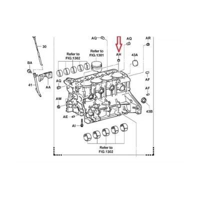 Tulejka ustalająca bloku-głowicy TOYOTA 4Y