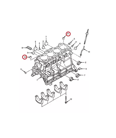 Tulejka ustalająca bloku-głowicy MAZDA FE 8V