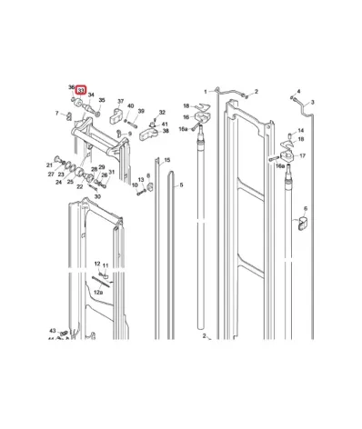 Łożysko (rolka) karetki masztu LINDE