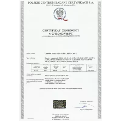 OPONA 300-15 PEŁNA ELASTYCZNA STANDARD