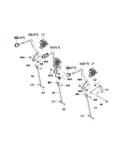 Gałka dźwigni masztu montowana w wózkach widłowych TOYOTA
