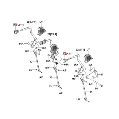 Gałka dźwigni masztu TOYOTA (uniwersalna)