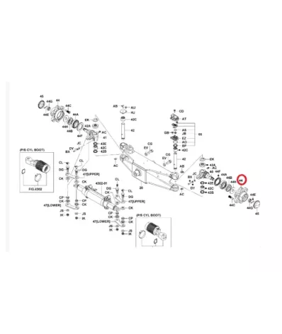 Piasta koła tylna (tył) TOYOTA 2.0T-3.5T - TYP B